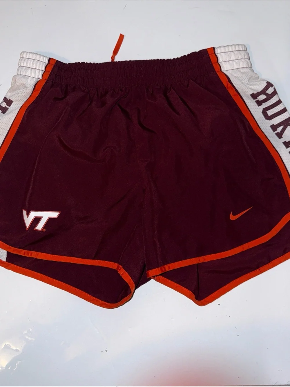 Virginia Tech Hokies Womens Maroon Nike Dri-Fit Running Shorts Sz Medium NCAA